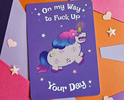 Gumdrop the  Fierce Unicorn Friend Postcard