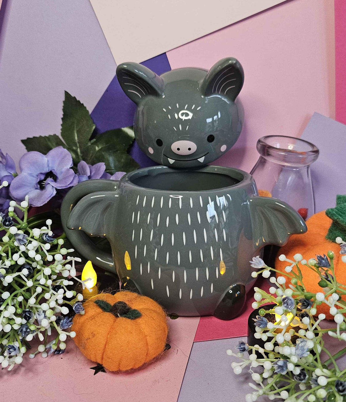 Adorable Bat Lidded Mug