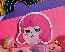 Grumpy Jinx Glitter Sticker