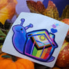 Progressive Pride Snail Clear Window Sticker