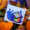 Progressive Pride Snail Clear Window Sticker