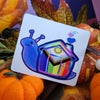 Progressive Pride Snail Clear Window Sticker